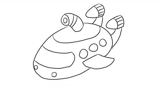 潜水艇幼儿亲子简笔画 宝宝轻松学画画