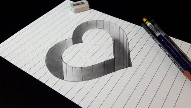 教你如何绘制3d爱心!