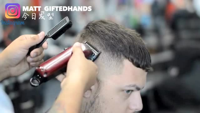 男生盖盖头剪裁技术,美国大兵发型!