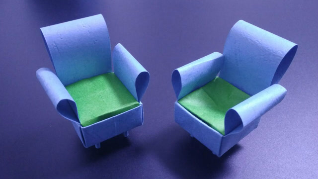 教你折一个漂亮的迷你小沙发儿童手工折纸教程