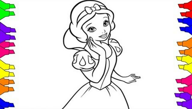 亲子涂色画:白雪公主,涂颜色右脑开发