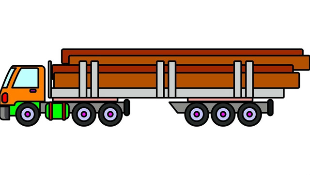 亲子简笔画:超长卡车,涂颜色画画