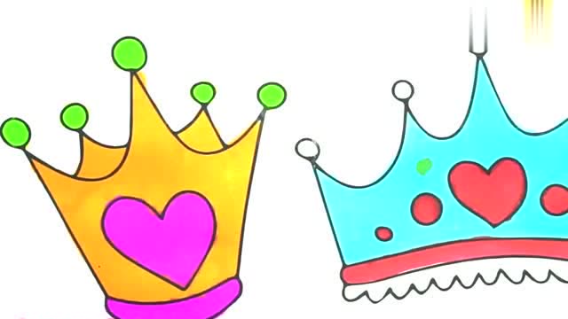 早教育儿简笔画,手把手教宝宝画爱心皇冠!