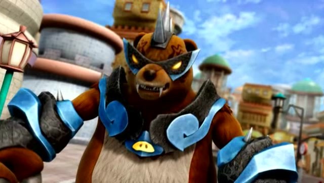 石甲熊不敌黑魔怪,波比变身神木猿参战!