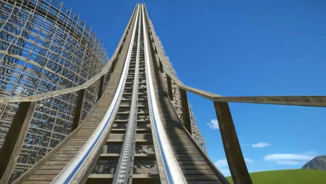 动画模拟死亡过山车,如果做成vr视频应该会很刺激!