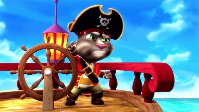 会说话的汤姆之汤姆和朋友化妆成了海盗儿童卡通动画