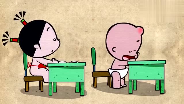 小破孩:小破孩上课睡觉,这是不对的不能学习哦