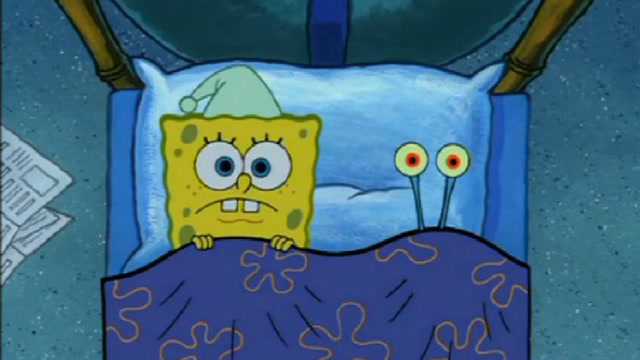 海绵宝宝讲睡前恐怖故事自己吓得睡不着