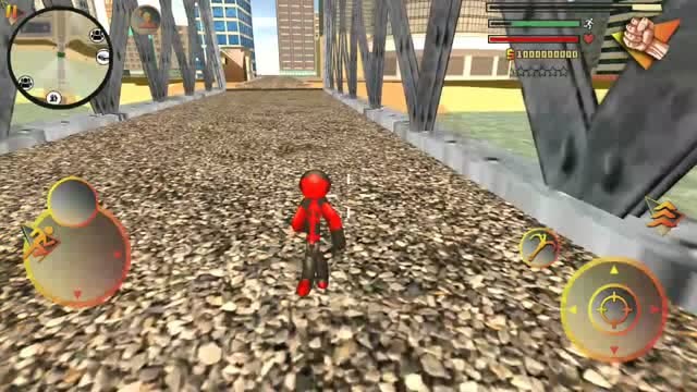 火柴人绳索英雄火柴人在修建桥梁的工地上干活