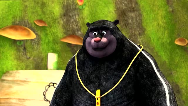 熊熊乐园:今天是种植课,大黑熊老师教大家种豆子.