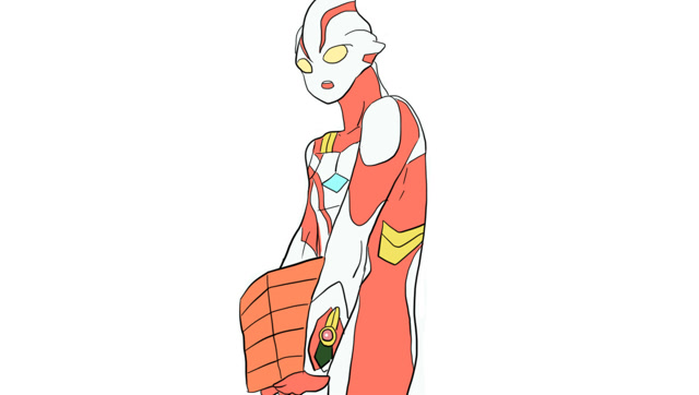 正在搬砖的梦比优斯奥特曼儿童卡通简笔画