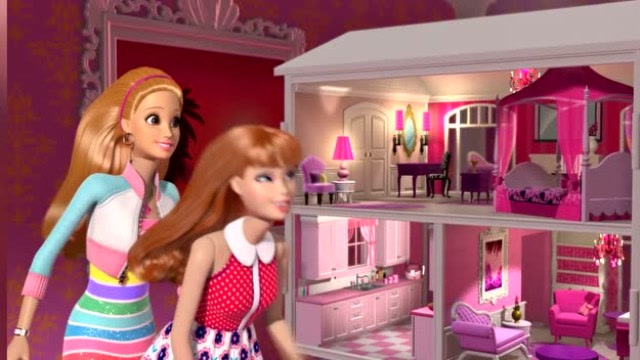 芭比之梦想豪宅:芭比的姐妹看到一个娃娃屋,其实是梦想屋的模型