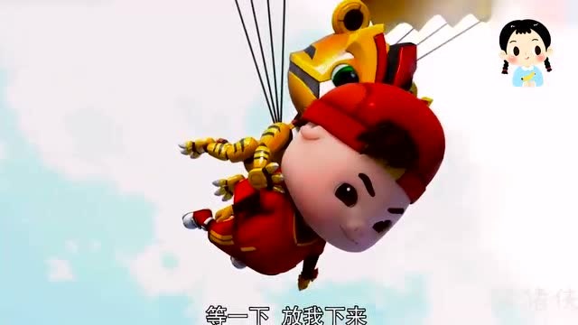 猪猪侠:阿五抓着猪猪侠飞到了天上,看着好危险啊