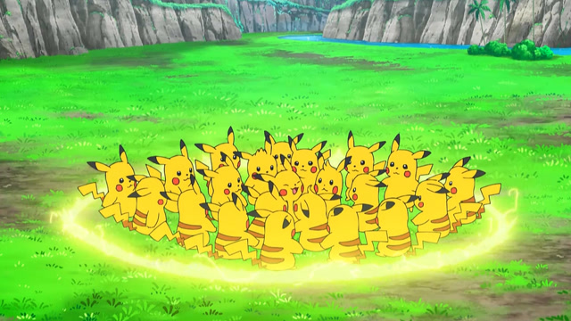 这么多皮卡丘在一起,竟直接形成了雷云,这太有趣了