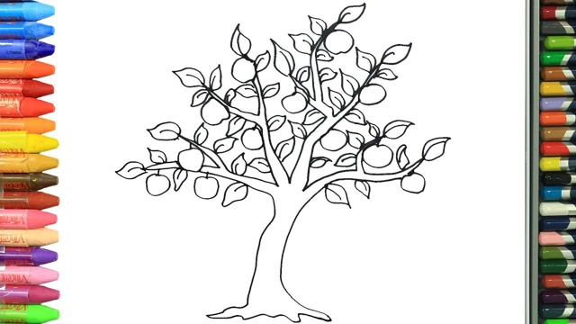 趣味简笔画:画桃子树