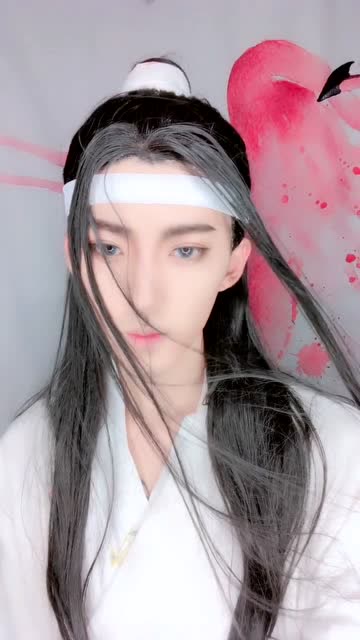 魔道祖师cos 蓝忘机仿妆,不带任何表情的眼睛,比演员都要帅
