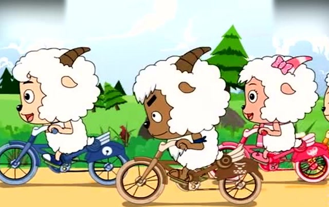 喜羊羊与灰太狼:小羊们骑着车子过来了,他们会按箭头的方向走么