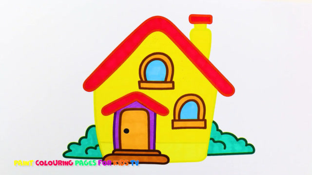 乡村小房子简笔画涂色教程独家首发