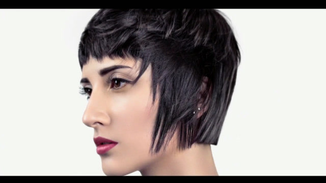 都市时尚女士剪发,瘦脸型,供发型师参考学习