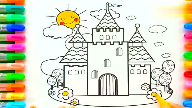 跟宝宝一起画一座王子公主城堡!