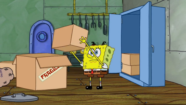 萌宝简笔画海绵宝宝翻箱倒柜的寻找章鱼哥