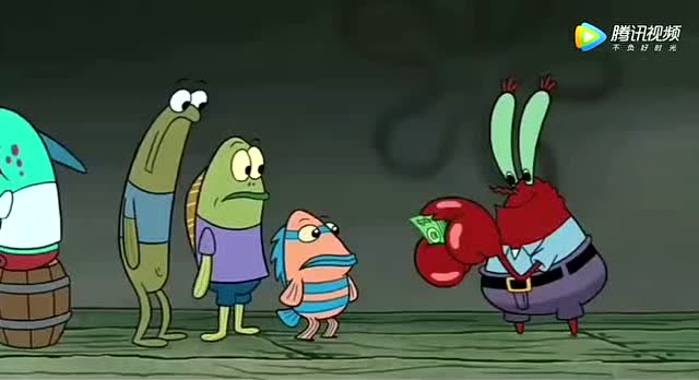 海绵宝宝为了给客人挡雨,直接在屋顶修建了一个新的蟹堡王