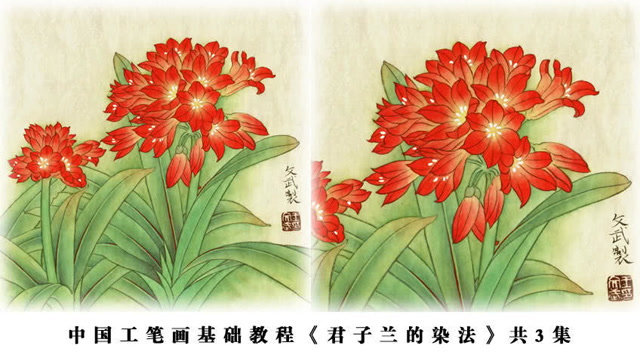 工笔画兰花的染色方法图片