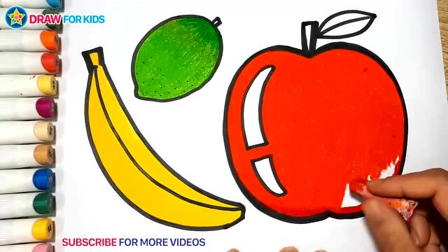 我想学画画为小朋友画苹果和香蕉看起来真好吃