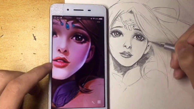 接下去画,上个视频没画好,现在把美人痣也点上去了