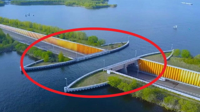 世界上最奇怪的桥,船在桥上走,车在水下游,不可思议!