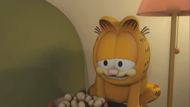 加菲猫吓死了加菲猫再看恐怖片没想到乔恩回来了