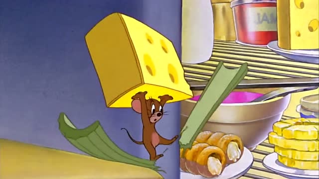 猫和老鼠:杰瑞奶酪被汤姆发现,只好乖乖的放回冰箱