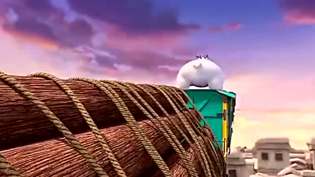 熊出没之雪岭熊风:飞吧,疯狂的火车!白白大丸子,好可爱哦!