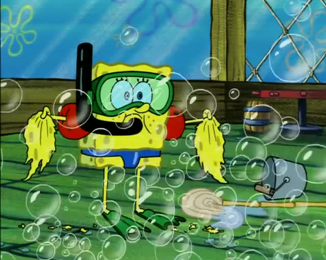 海绵宝宝:大家都来到海边玩水!