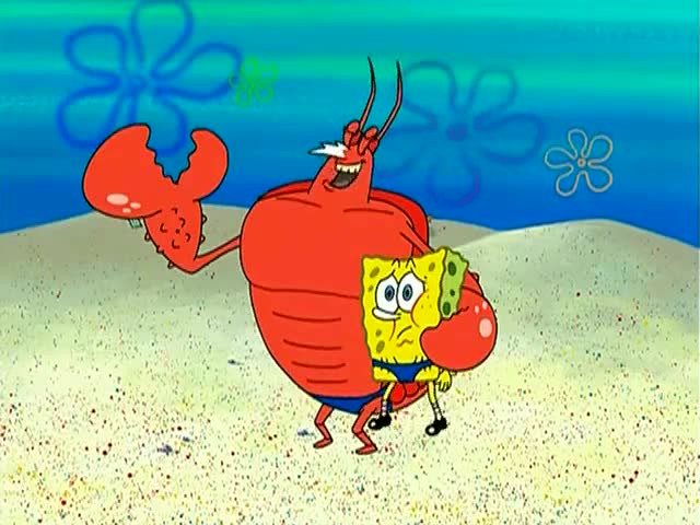 海绵宝宝:拉里使劲拍打溺水者的胸口,溺水者吐了很多水出来