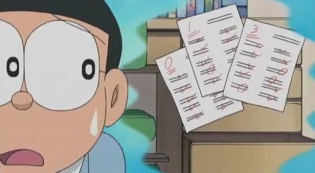 哆啦a梦:小夫考了一百分却拿不出考卷,大雄胖虎的考卷成绩亮了