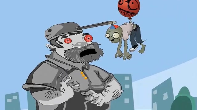 植物大战僵尸:小僵尸躺在戴夫的怀里