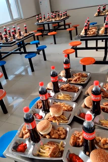 餐厅食堂开饭的一幕,恕我直言,隔着屏我都看馋了!