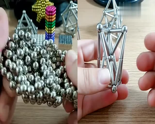 巴克球:137颗巴克球做出星星状的旋转陀螺