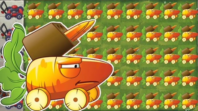 满屏的胡萝卜炮车,看看哪个僵尸有勇气来挑战