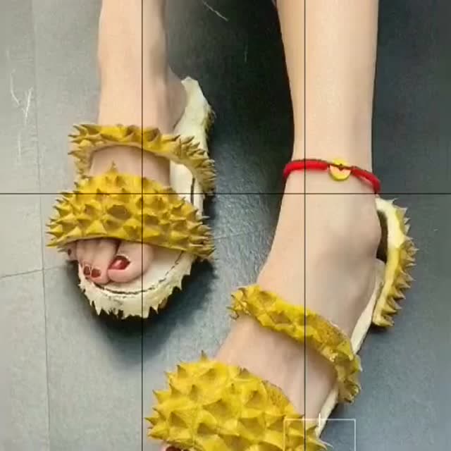 自从谈了男朋友榴莲皮就多了,这不做了一双鞋!