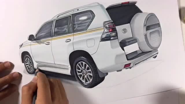 丰田霸道画个后面分享大家.