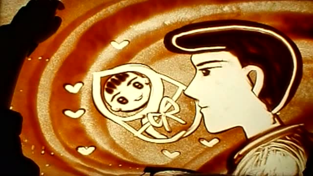 博学沙画学员:郑希琦《父爱如山》