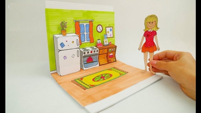 成人卡纸手工:做做可爱立体贺卡厨房