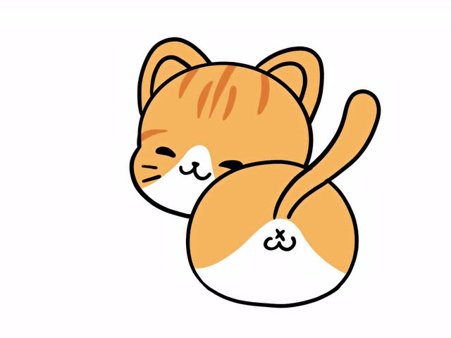 小橘猫Q萌简笔画图片