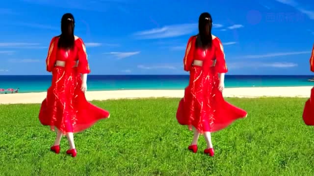 背面演示《无言的结局》甩裙舞,时尚优雅