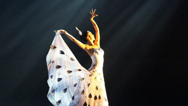 杨丽萍孔雀舞赏析,摘下帽子的她,跳起舞来太美了