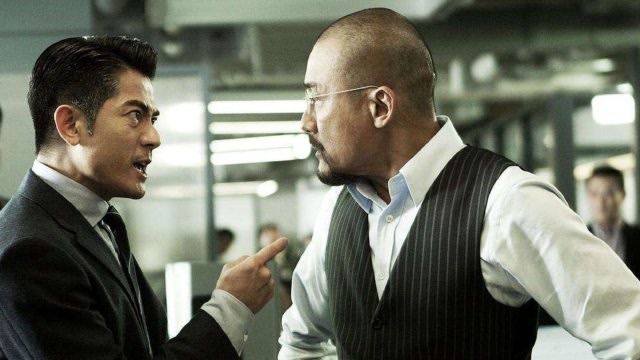 寒战刘杰辉李文斌双雄对峙撕破脸夺权这一段两人演技爆棚