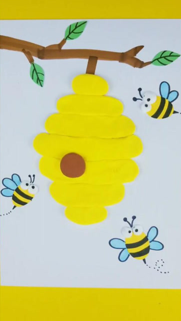 用黏土,做一副蜂窝拼贴画,简单又有趣!