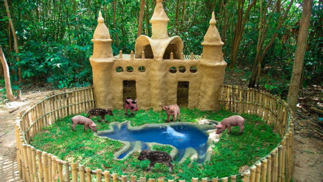 小伙为饲养小猪佩奇,徒手打造豪华猪圈,成品让我羡慕了!